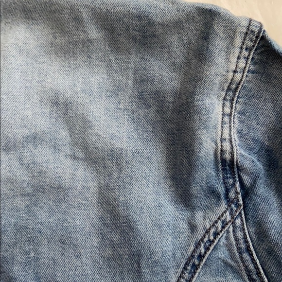 One Teaspoon Button Down Distressed Chambray  Top - Picture 14 of 16